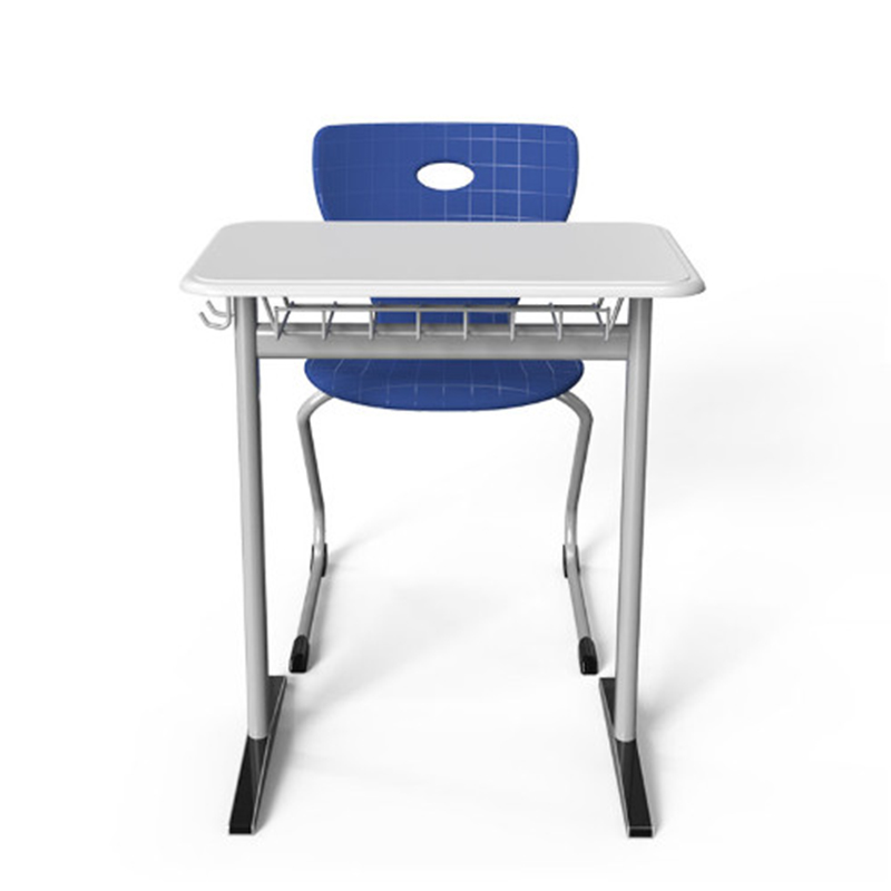 Moderno nga Metal Classroom Furniture Desk Lamesa sa Eskwelahan Ug Chair Steel nga Mesa sa Pagtuon sa Bata (1)