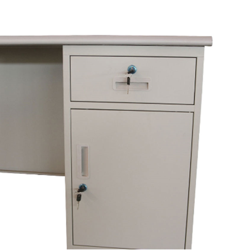 उच्च गुणवत्ता वाले हल्के भूरे रंग का सरल 1 दराज कैबिनेट स्टील कार्यालय फर्नीचर डेस्क (1)