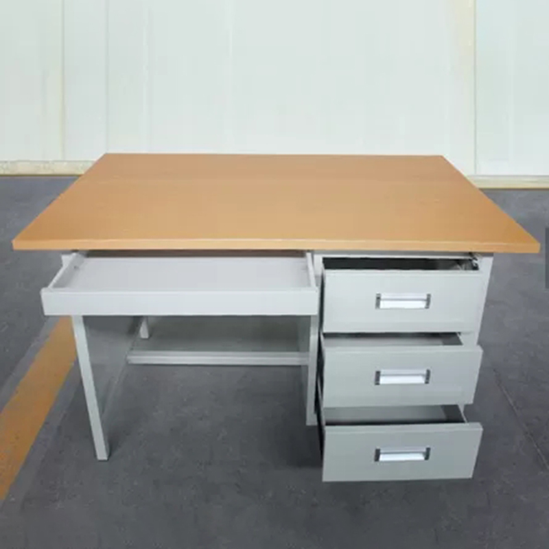 Энгийн бөгөөд салдаг 3 шургуулгатай ган оффисын тавилга компьютерийн ширээ олон үйлдэлт ширээ (1)