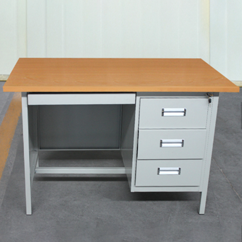 Yksinkertainen ja irrotettava 3-laatikkoinen teräksinen toimistokalusteet tietokonepöytä monitoimipöytä (1)