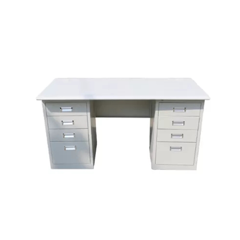 Энгийн бөгөөд удаан эдэлгээтэй 8 шургуулгатай ган оффисын тавилгын ширээ орчин үеийн загвар дизайнтай оффисын компьютерийн ширээ