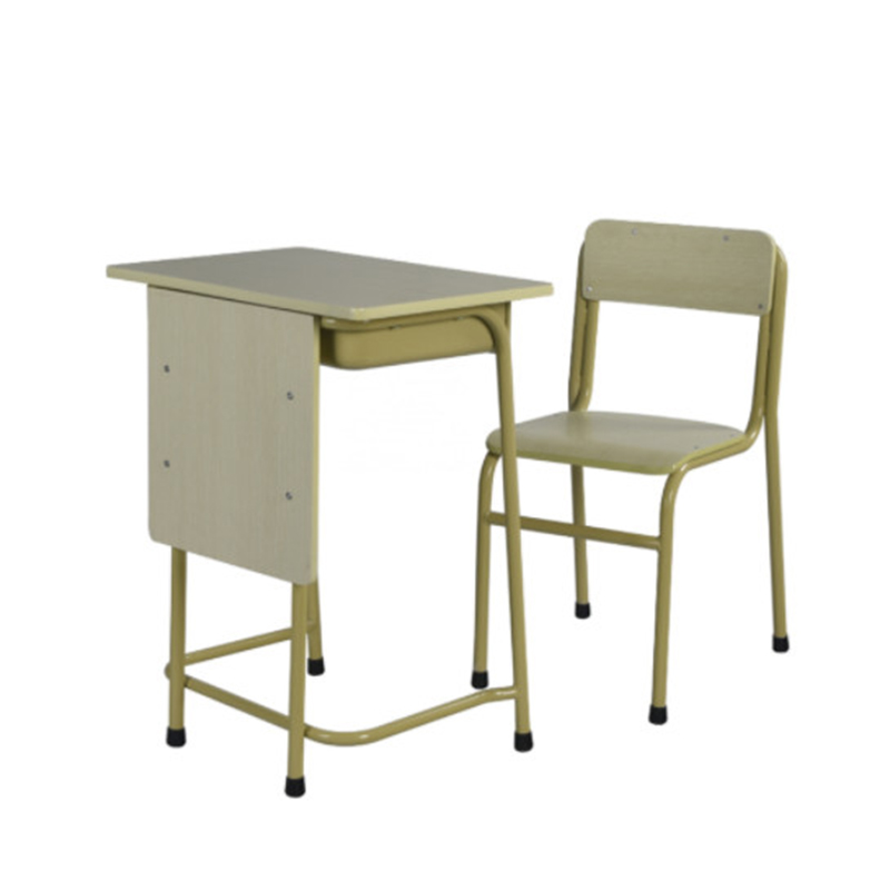 Mobiliari escolar d'acer per a classe Taula d'estudi d'estudiants Escriptori i cadira de metall Taula de lectura infantil (1)