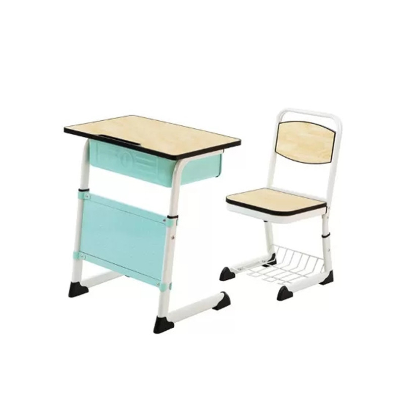 Elevskrivbord och stol Skolmöbler Stålmöbler Läsbord för barn med låda (4)