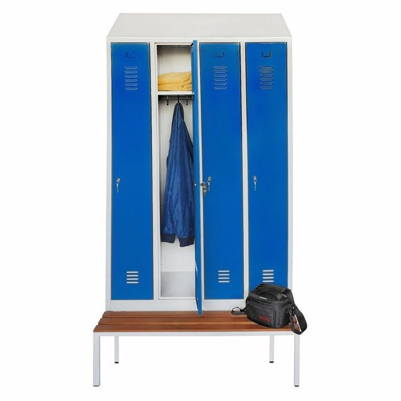 four door waterproof swimming pool locker metal wardrobe with bench (3)